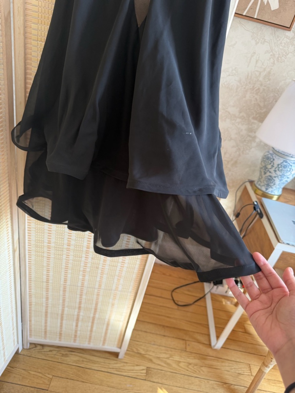 Black Ruffled Mini Dress - Picture 5 of 8